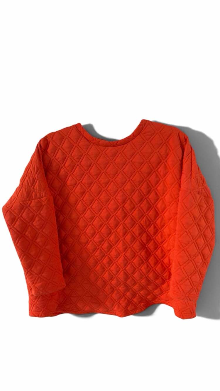 Tuckernuck Sport Red Quilted Diamond Long Sleeve Pullover Sweatshirt XL/XXL